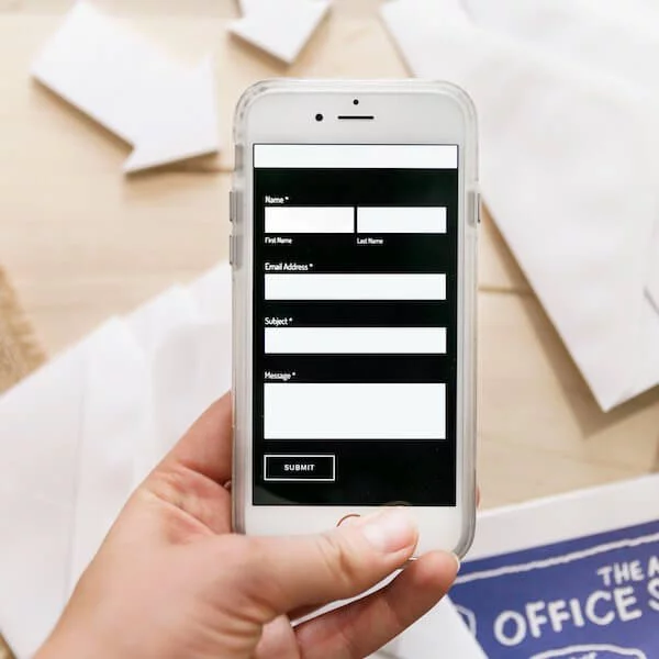 Form on a mobile phone