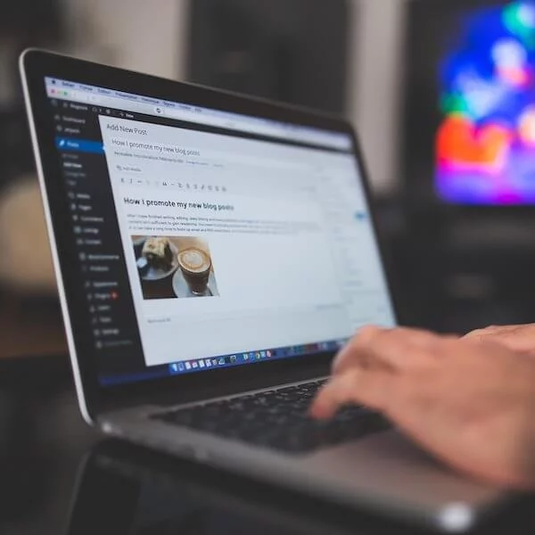 Someone working on a laptop