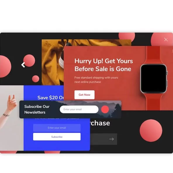 Collection of various popups