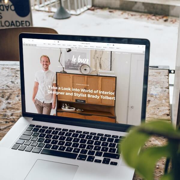 Laptop showing a website