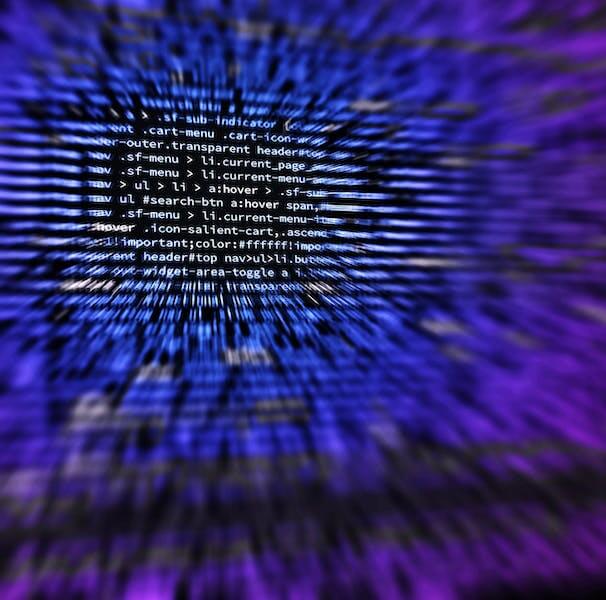 Blurred close-up of code lines