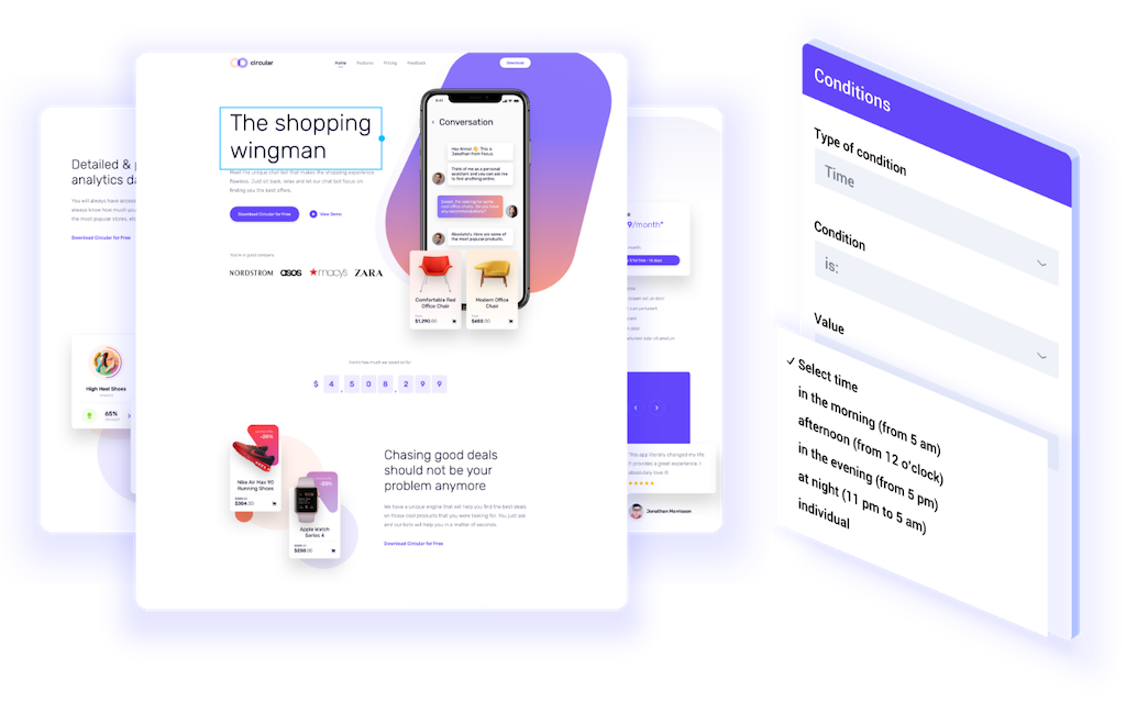 Multiple variants of a website and an admin panel