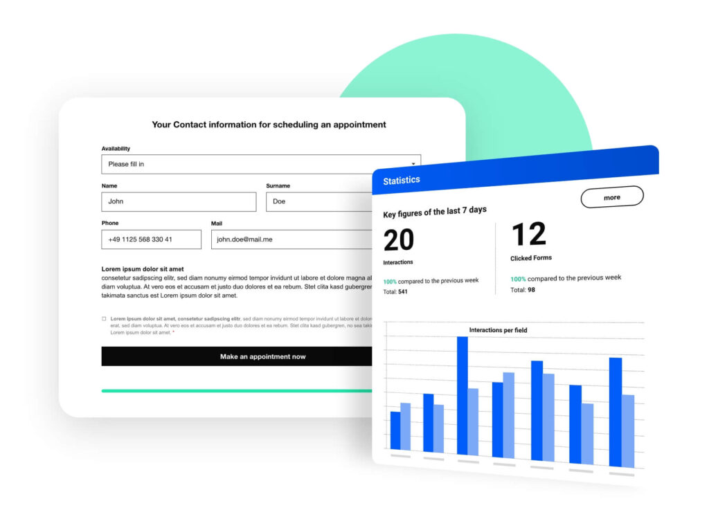 Visualisation of a form and statistics