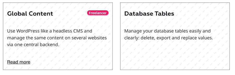 Screenshot of feature panels on the Greyd website