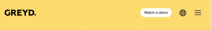 Screenshot of the header section of the Greyd website as displayed on tablet screens