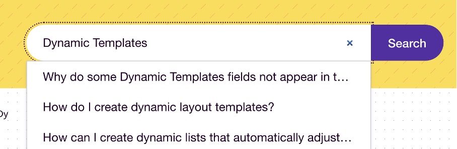Search results preview
