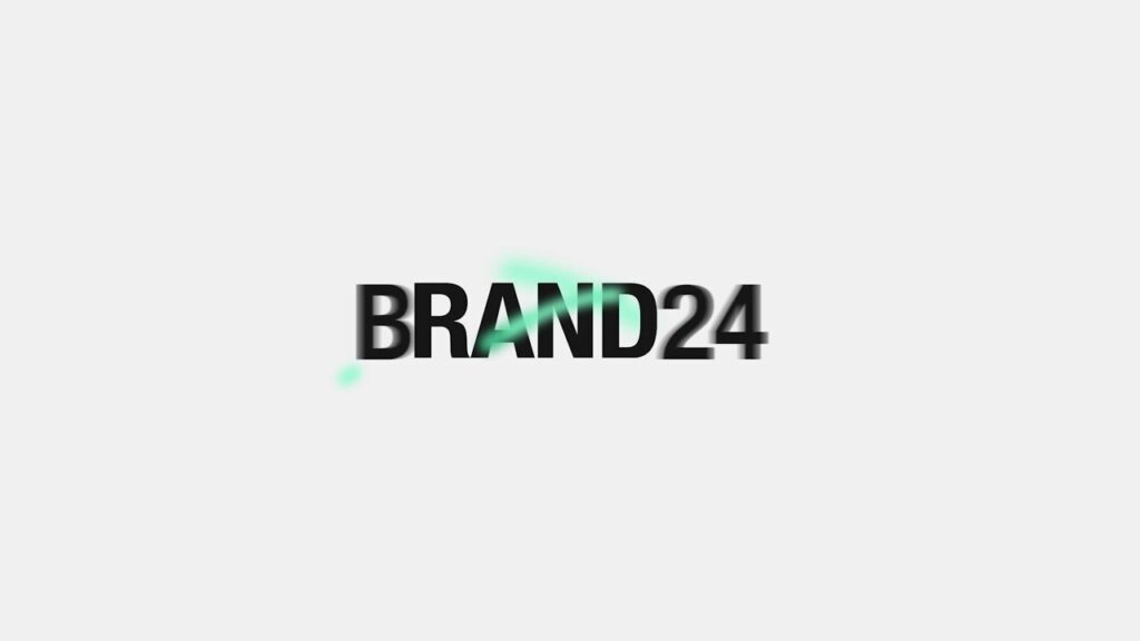 Brand 24 Logo Black writing with green splash