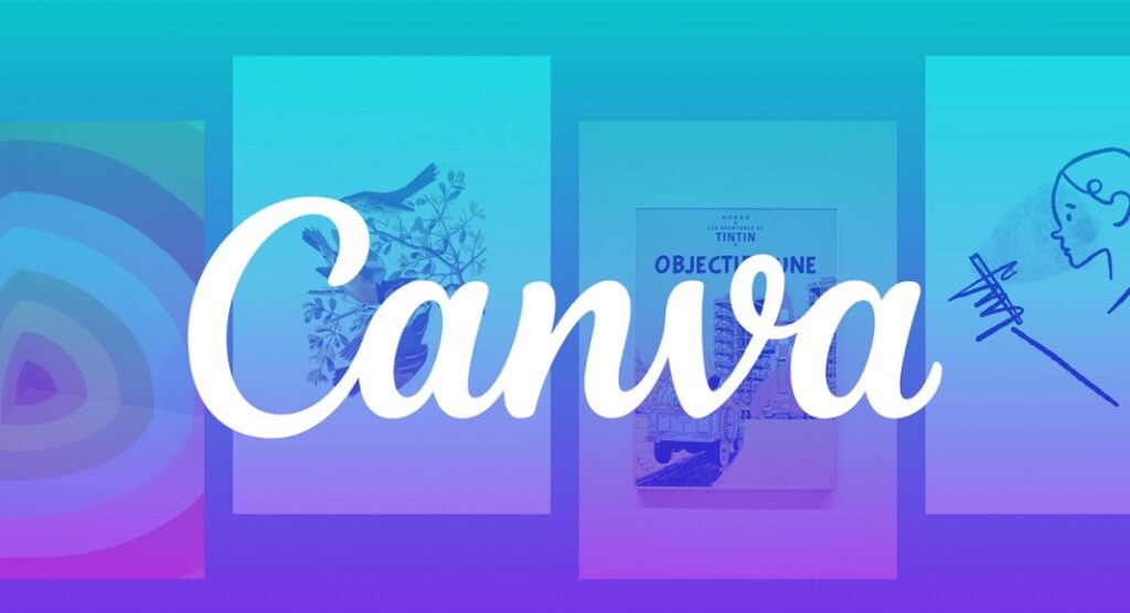 Canva Logo white writing on blue-purple background