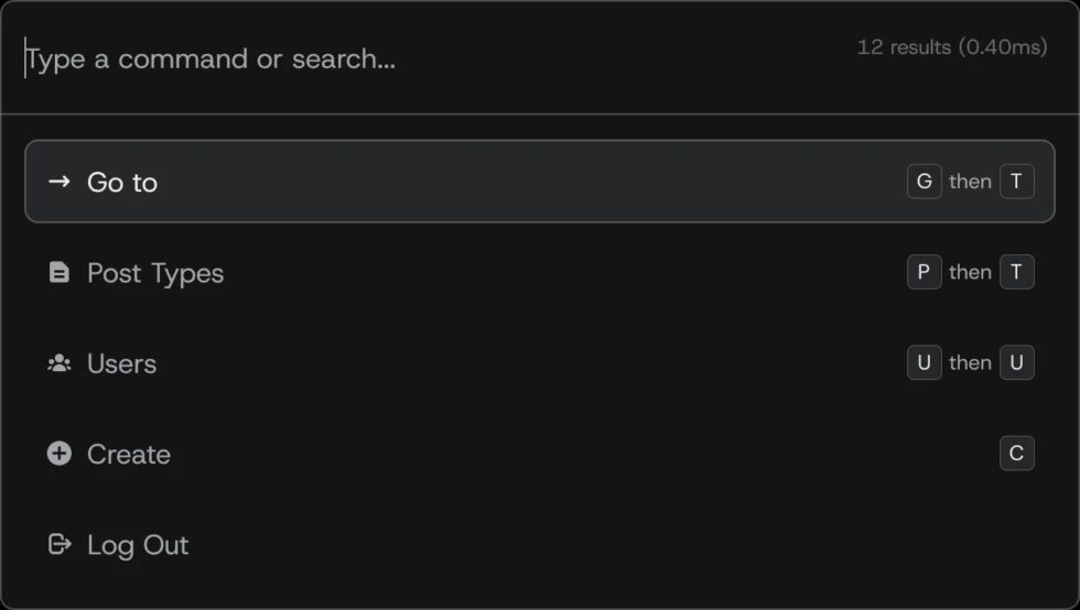Default Interface of Commad UI searchbar