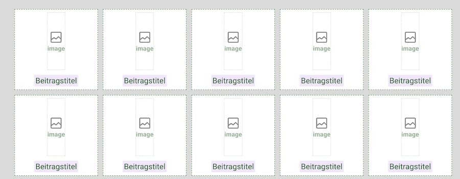 Query loop with then panels containing an icon and text each