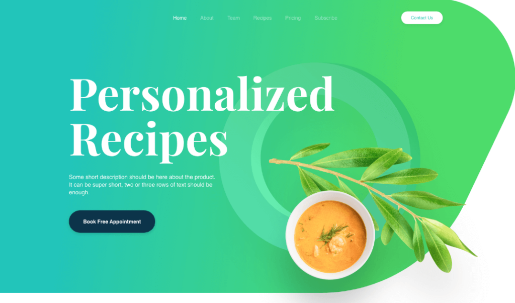 Website frontend example