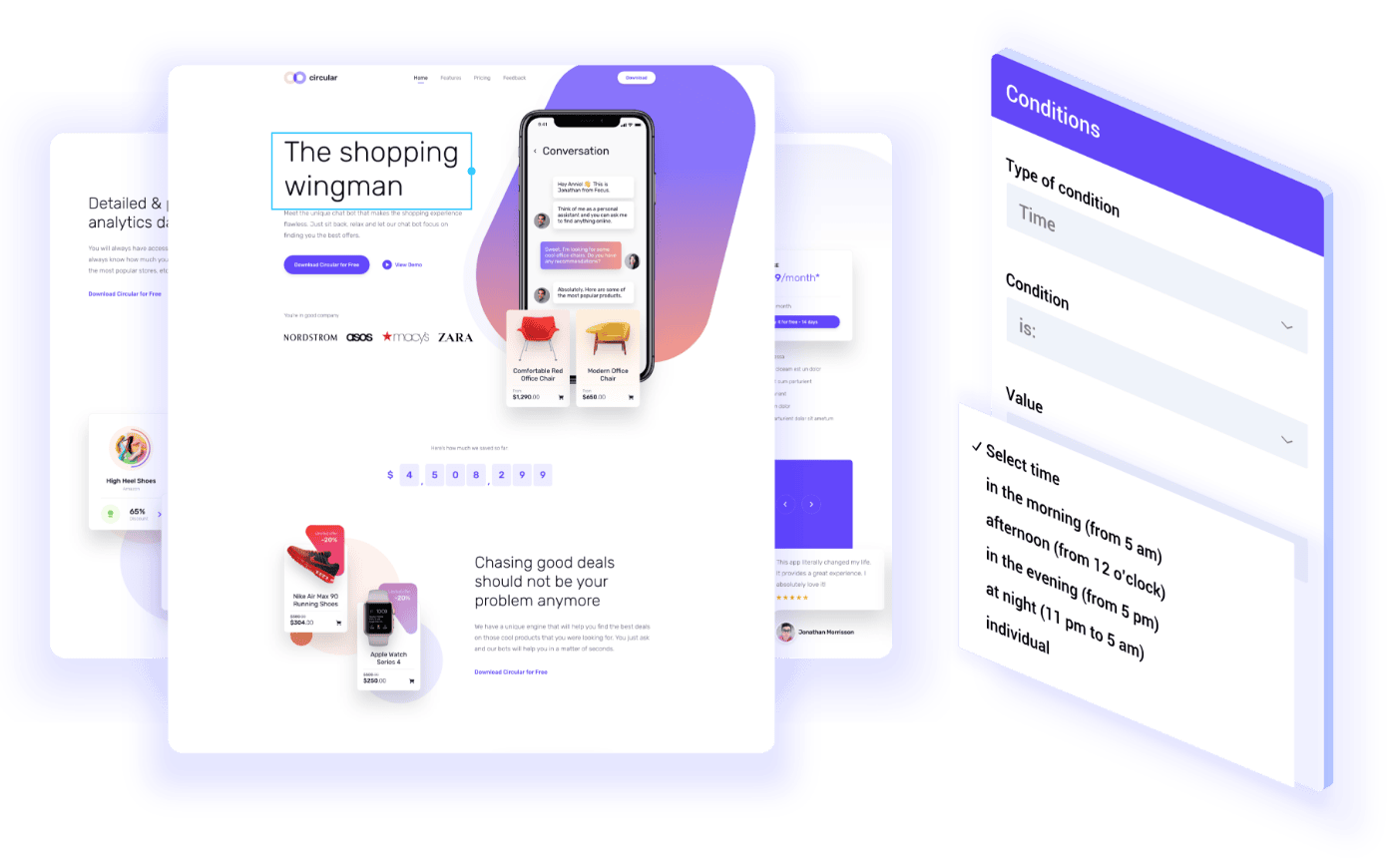 Backend visualisation: Content personalisation by time